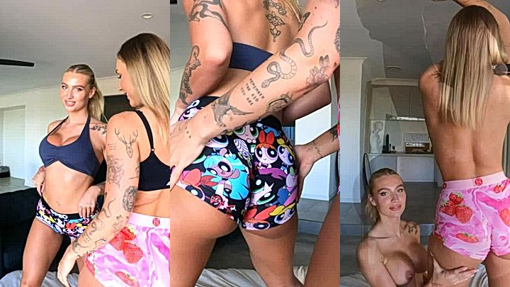 naughty girls kiss and lick eachother in real pleasure on couch leaked onlyfans video Holly Brougham