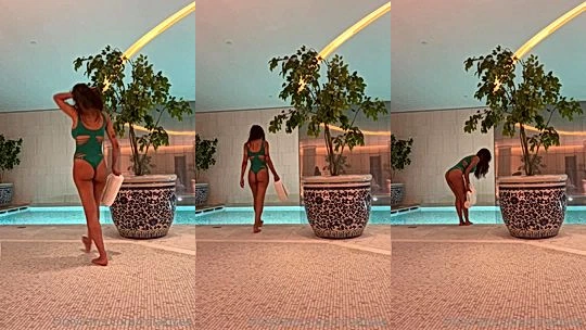 horny bad bitch Mia Khalifa  big ass looks good in her swim wear