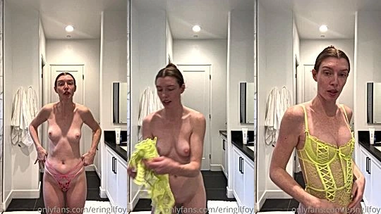 sexy onlyfans model Hailey Hitch takes of her cloth and shows her big tits in lingerie