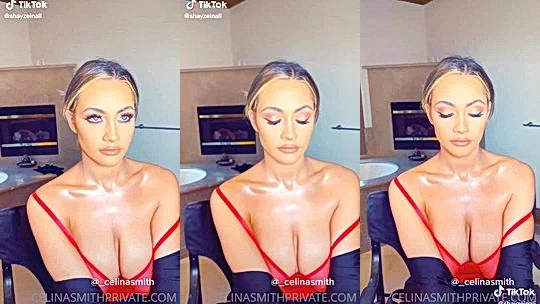 hot naughty girl show off hr makeup and nice boobs clevage in lingerie, Celina Smith video