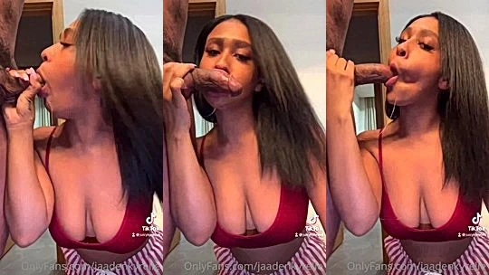 sexy diva Jaaden Kyrelle deepthroat cock hard till cumshot leaked onlyfans porn