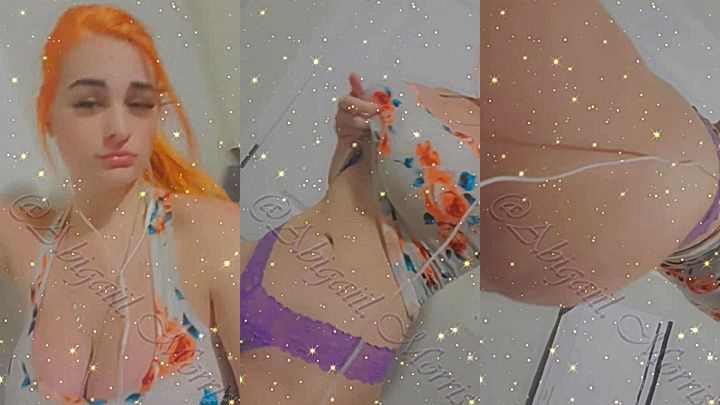 naughty onlyfans model  Abigaiil Morris grabs her big tits in lingerie and and her big booty