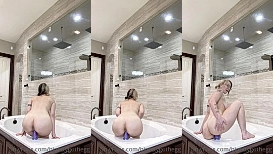 naughty onlyfans model Bigtittygothegg use a dildo in the bathtub big ass