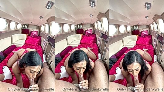 naughty wild bad bitch Jaaden Kyrelle sucked and got fucked hard on a private jet, porn video