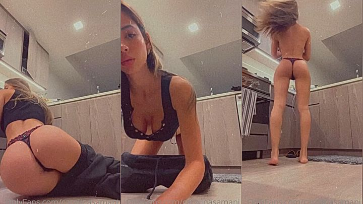 sexy white model  Carolina Samanishake that big juicy booty in this video