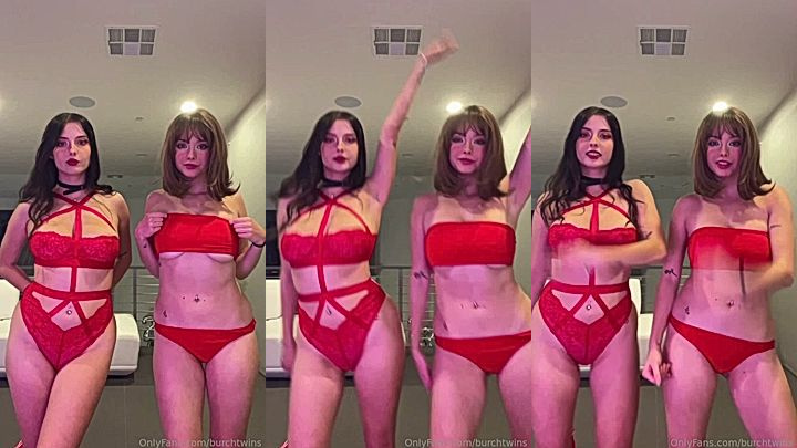 sexy bitches Burch twins dancing with her friend in lingerie