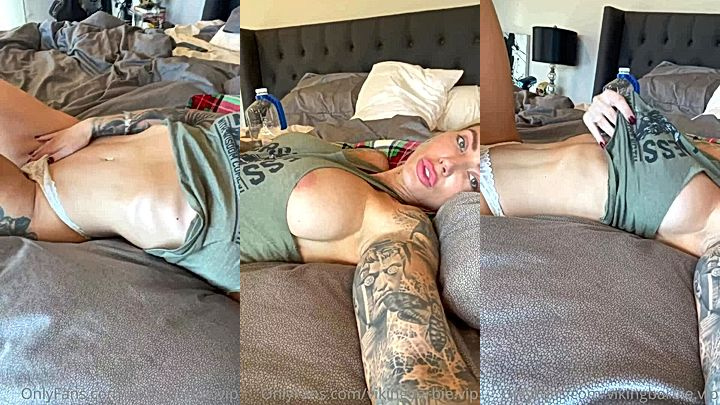 white girl Viking Barbie raise her top and flaunt her big boobs in this video