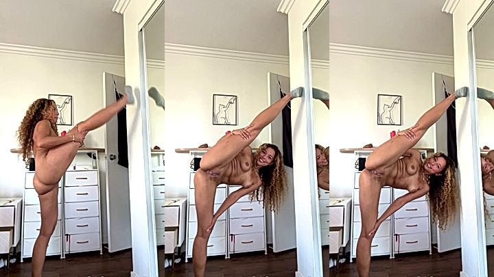 naked latina Camila Elle show off her acrobatic skills