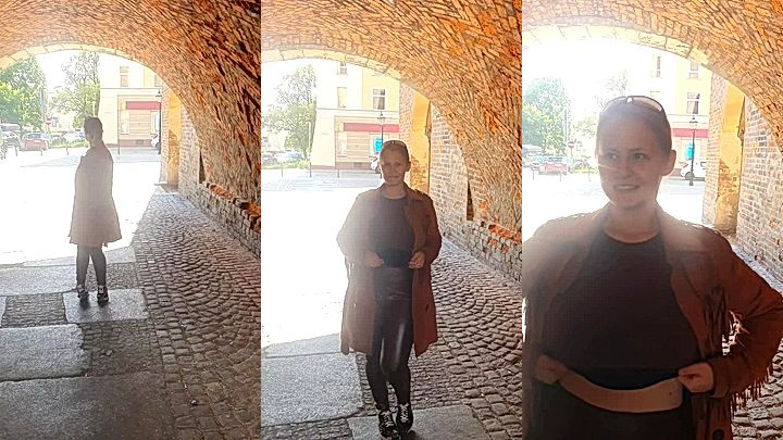 leaks video of sexy model PolaRainbow shows her tits before her interview