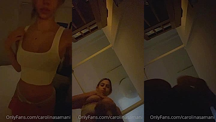 bad naughty babe Carolina Samani show off her sey body and touch herself intensively in her hotel room, leaked teasing video