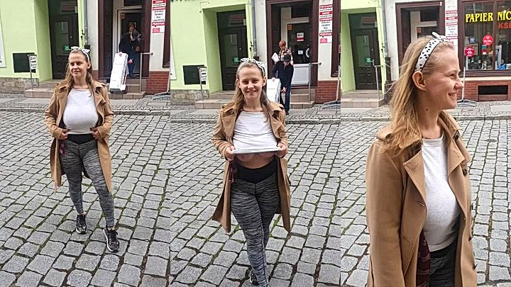 PolaRainbow showing my big breast in public