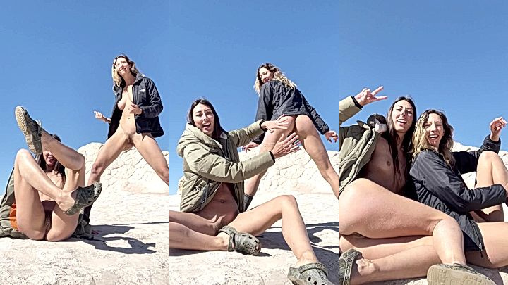 Stephinspace and her sexy bitch teases you with hier small tits and ass in public