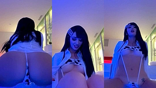 naughty girl  Aery Tiefling buz her wet pussy in the pool, leaked video