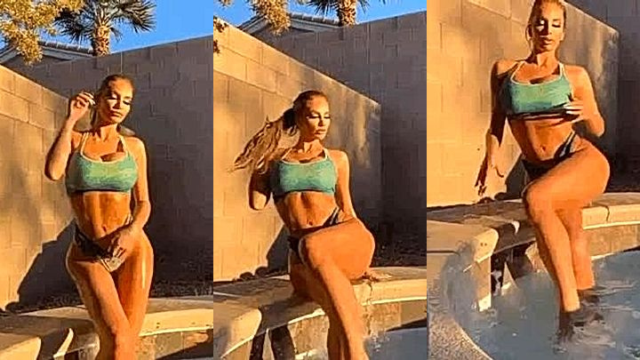 hot milf Nicolette Shea turned on in the pool