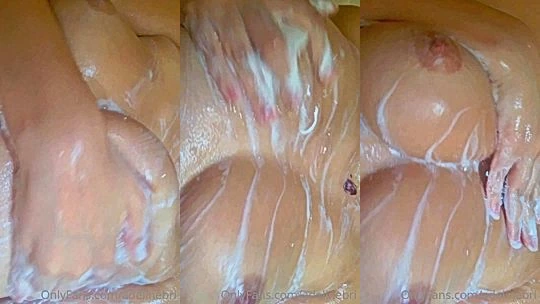 naughty nasty latina chick Bri Adeline fondle her soft tits and moan