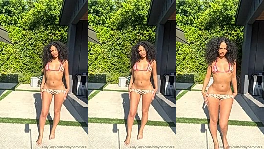 hot american onlyfans model Himynamestee shows her curve in lingerie