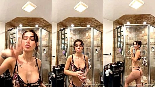 obedient horny onlyfans model Babybellllzzzz undress and gets her ass fingers by her stepbro
