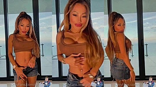 naughty sexy Asian baddie CJ Miles play with her perfect tits and ass