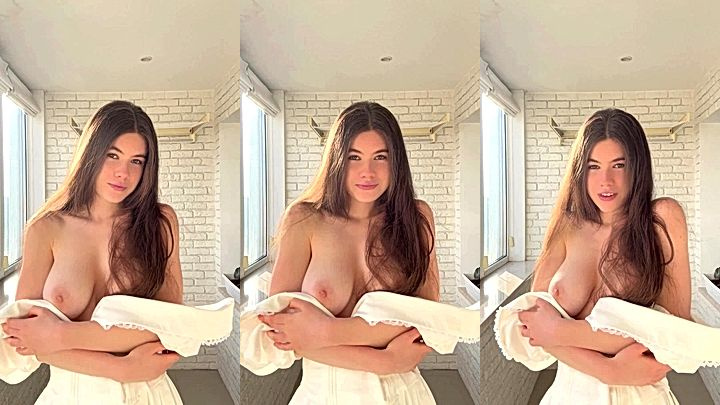 sexy onlyfans model Marichka fondels her natural big boobs