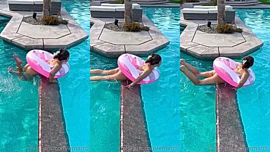 hot girl in the pool enjoying her day, leaked Emarrb video