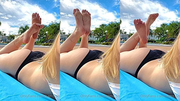 Sams soles21 shows her amazing ass by the poolside outdoor leaked onlyfans video