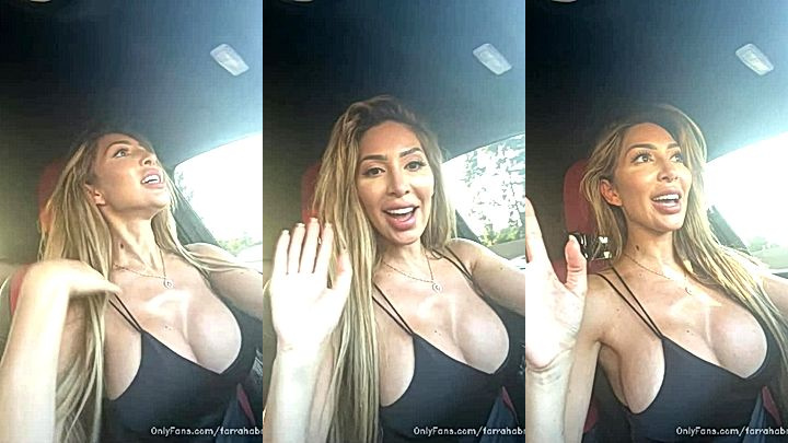 sexy blond inlyfans model Farrah Abraham drives and shows her big tits in lingerie