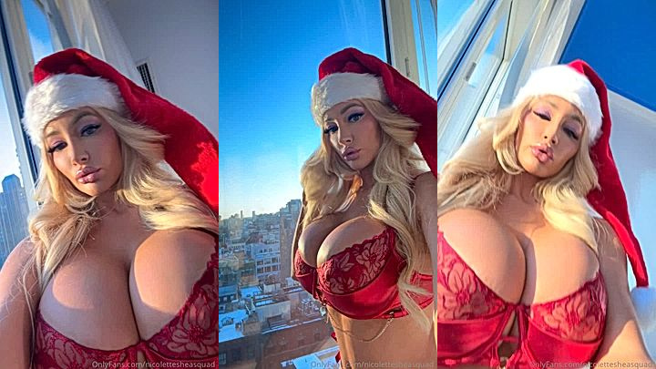 hot blonde stepmom Nicolette Shea wore her christmas sexy outfit onlyfans