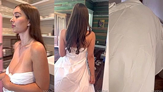 hot model takes off her dress to show off her amazing body to her fans
