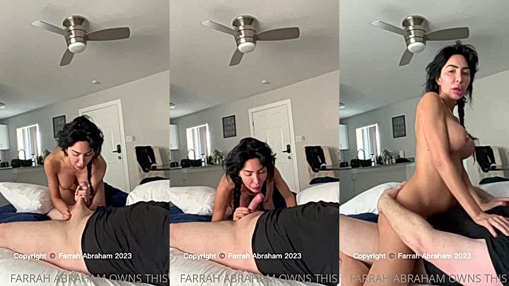 naughty syrian babe Farrah Abrahamstroke an sucked on his big cock before she got on top of him and ride hard