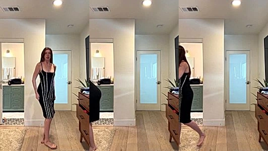 sexy onlyfans model Hailey Hitch gets naked as she trys on her new dress