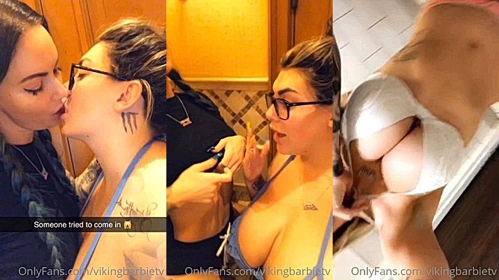 naughty american model Viking Barbie shows her big tits and fingers her coochie