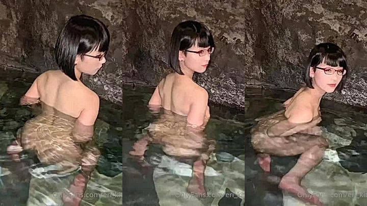 naughty japanese babe  Eri Kitami flaunts her sexy tits for the cam in the water, nude video