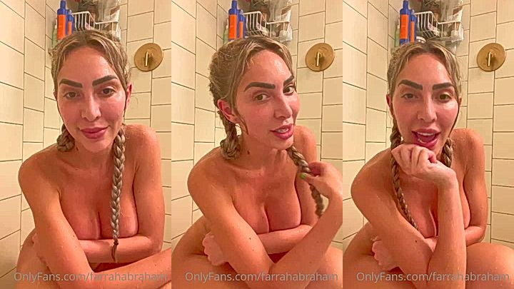 sexy bad babe Farrah Abraham talks to teh camera naked in the bathroom