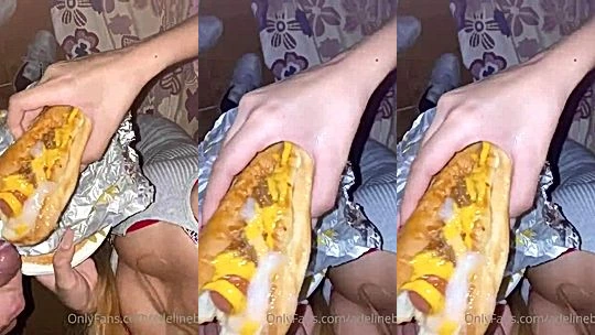 dirty hot horny model Bri Adeline loves cum on her food