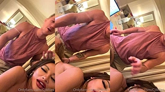 sexy asian model CJ Miles shake her big ass and had him fondle her titties