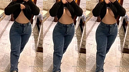 sexy onlyfans model Defiantpanda do mirror selfie and fondles her big tits