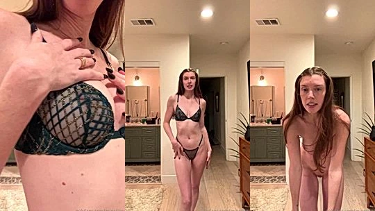 hot american onlyfans model v rubs her big tits in lingerie