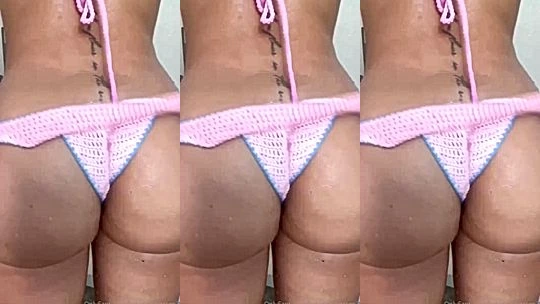 Naughty onlyfans model Himynamestee takes of her panties and shows her ass