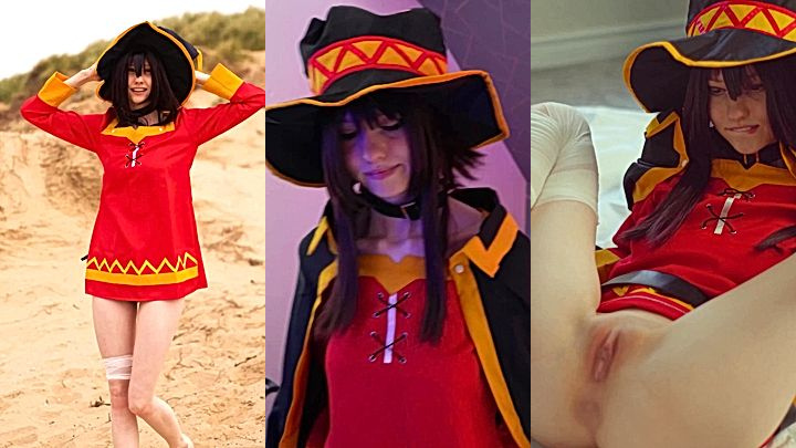 bad emo  girl  Little_emo_kitten cosplay and rub her ass and titties gentle and slow, leaked video