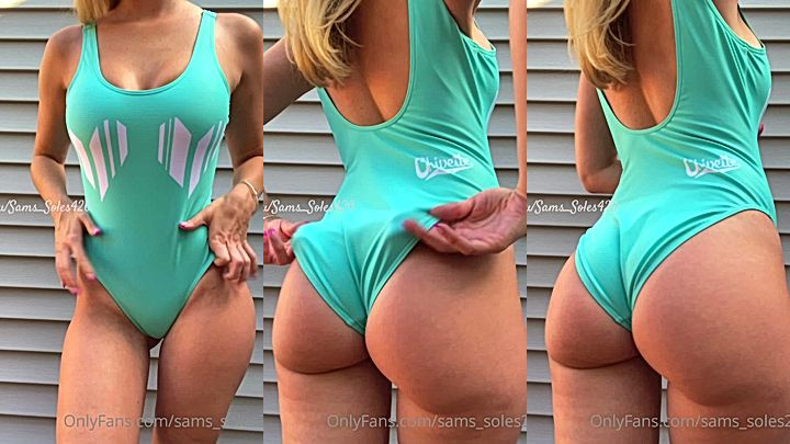 just got a new swim suit for my swimming lessons, Sams soles21 nude