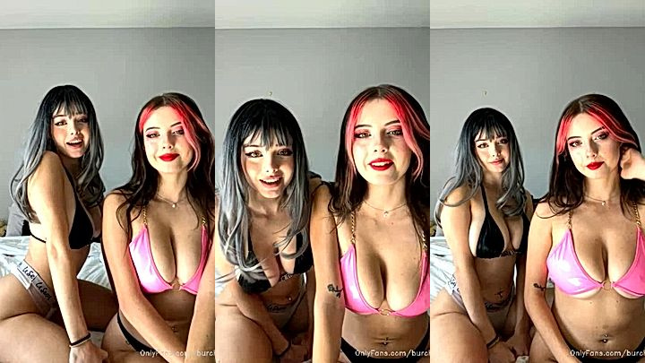 Horny onlyfans model Burch twins shows her huge tirs in lingerie