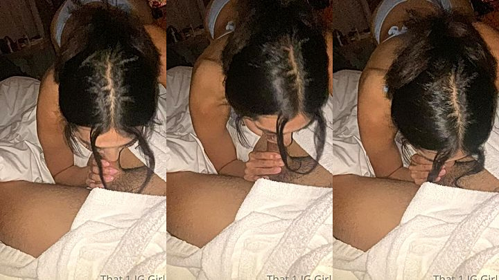 black haired model That1iggirl love to suck on my fat cock slowly