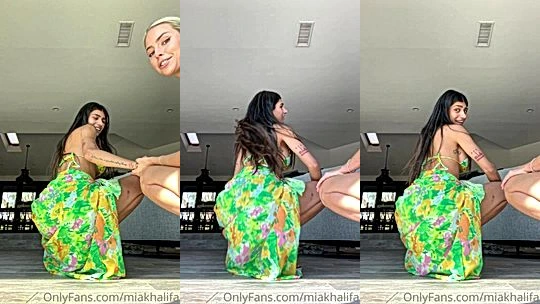 freaky babe Mia Khalifa squat down shaking her big sexy ass