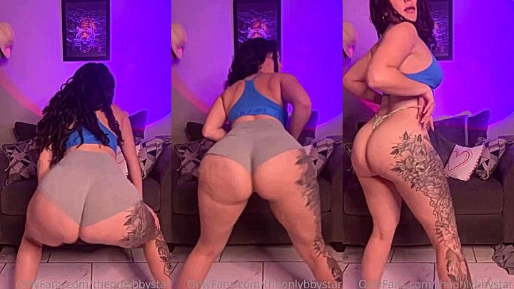 naughty wild onlyfans model Bbystar grabs and shakes her big ass hard