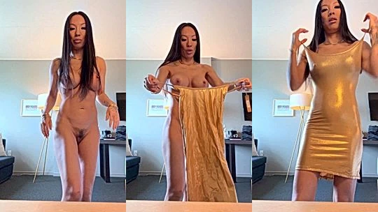 busty babe Asa Akira teases with her big tits and playing with her sexy naked boyd, undressig video