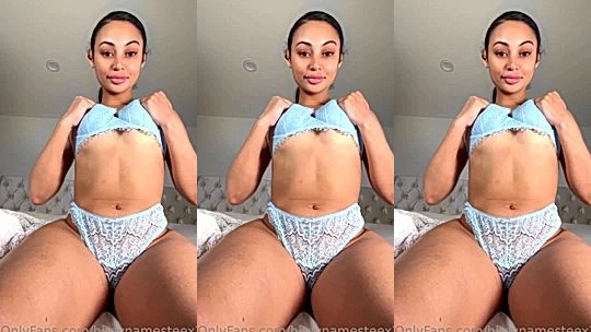 hot american onlyfans model Himynamestee fondles her tits in lingerie
