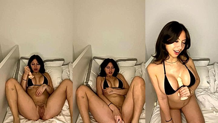 asian slut  Bbyanni show off her every tempting curves and stroke her wet pussy hard