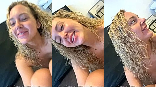 leaked onlyfans video of Sara Ames fondels her legs in her room