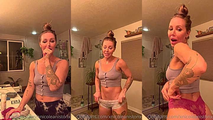 naughty american onlyfans model Nicole Aniston talks dirty and shows her big tits in lingerie