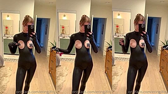 hot onlyfans model Erin Gilfoy do mirror selfie and shows her big tits